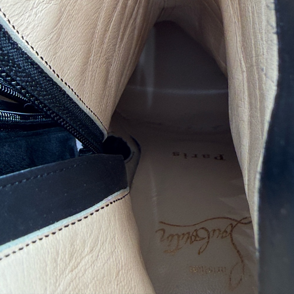Christian Louboutin Black Suede Studded Heel Taclou Ankle Boots Size 37.5 - Picture 17 of 17